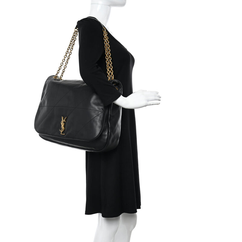 SAINT LAURENT SAINT LAURENT LAMBSKIN BLACK JAMIE 4.3 CHAIN SHOULDER BAG LARGE