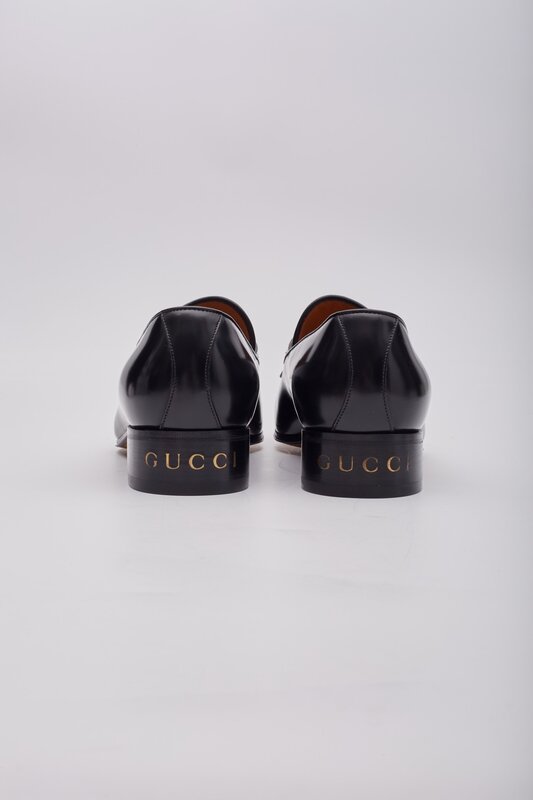 GUCCI LEATHER BLACK TASSEL LOAFERS MENS