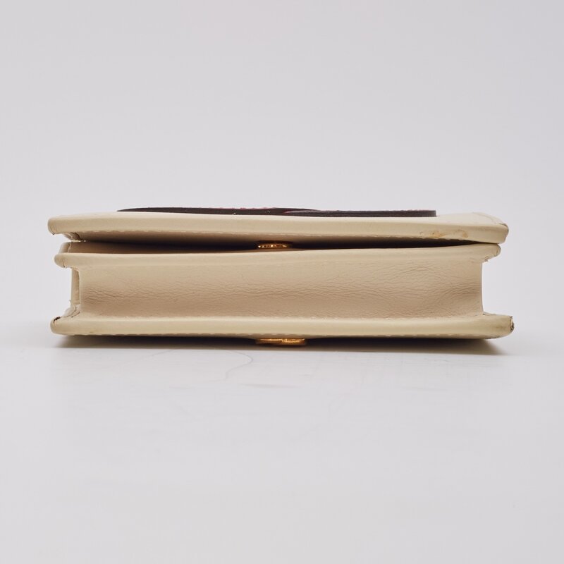 GUCCI GUCCI CALFSKIN INTERLOCKING G CARD HOLDER CASE MYSTIC WHITE