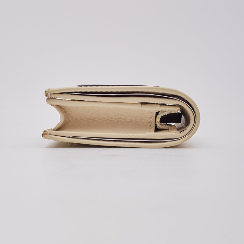 GUCCI GUCCI CALFSKIN INTERLOCKING G CARD HOLDER CASE MYSTIC WHITE