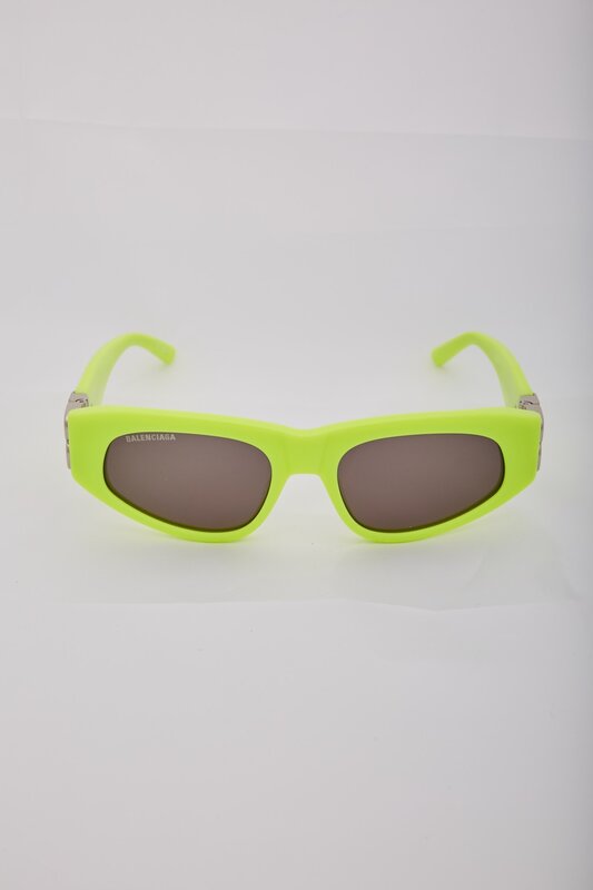 BALENCIAGA BALENCIAGA DYNASTY BB RECTANGLE ACETATE NEON YELLOW SUNGLASSES