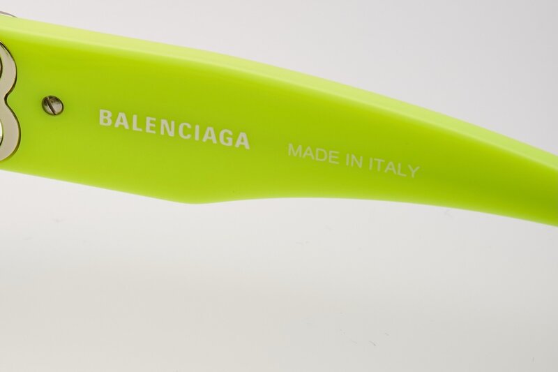 BALENCIAGA BALENCIAGA DYNASTY BB RECTANGLE ACETATE NEON YELLOW SUNGLASSES