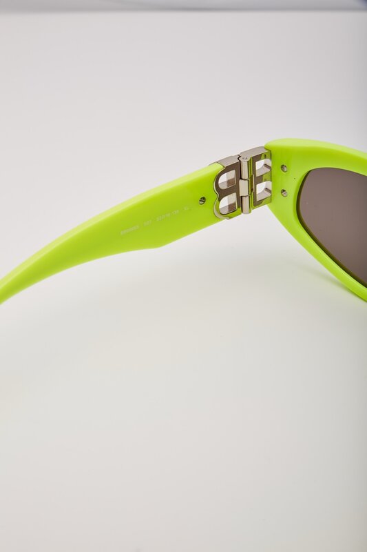BALENCIAGA BALENCIAGA DYNASTY BB RECTANGLE ACETATE NEON YELLOW SUNGLASSES