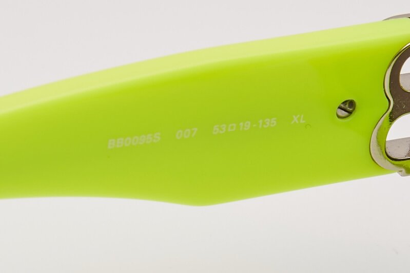 BALENCIAGA BALENCIAGA DYNASTY BB RECTANGLE ACETATE NEON YELLOW SUNGLASSES