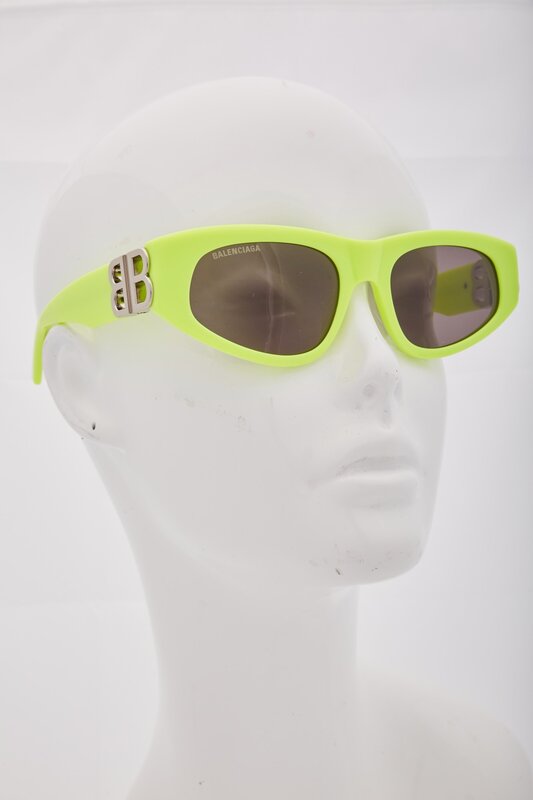 BALENCIAGA BALENCIAGA DYNASTY BB RECTANGLE ACETATE NEON YELLOW SUNGLASSES