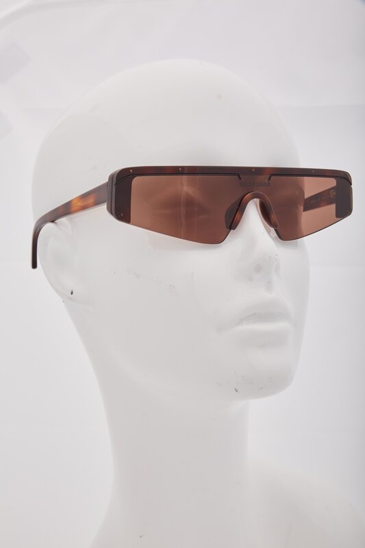 BALENCIAGA BALENCIAGA TORTOISE SKI RECTANGLE SUNGLASSES