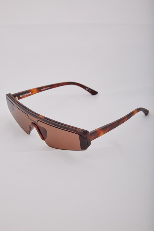 BALENCIAGA BALENCIAGA TORTOISE SKI RECTANGLE SUNGLASSES