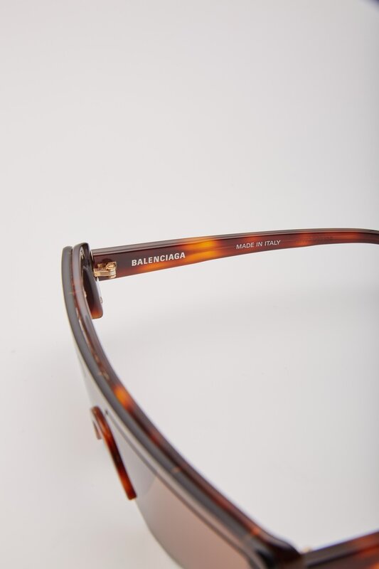 BALENCIAGA BALENCIAGA TORTOISE SKI RECTANGLE SUNGLASSES