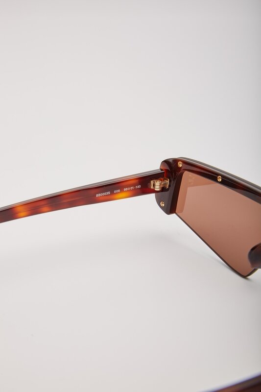 BALENCIAGA BALENCIAGA TORTOISE SKI RECTANGLE SUNGLASSES