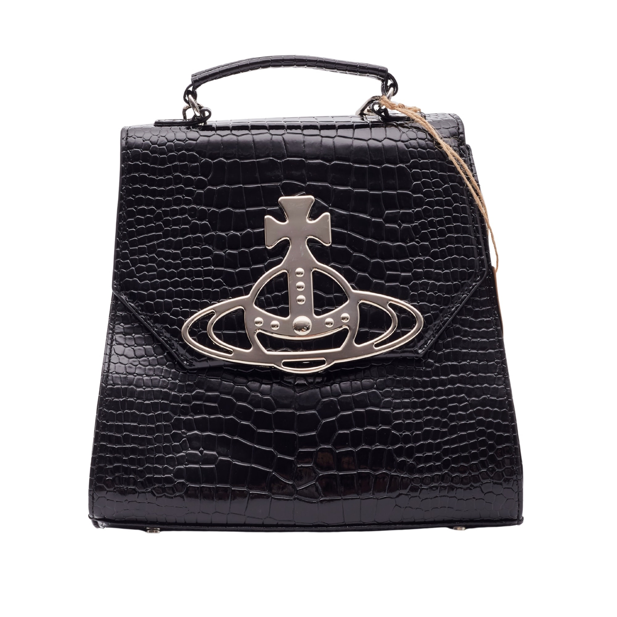 NANA BLACK CROC EMBOSSED GRACE BACKPACK