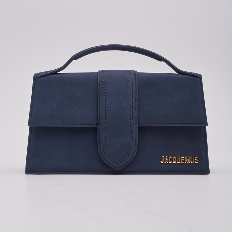 JACQUEMUS LE GRAND BAMBINO DARK NAVY LEATHER SHOULDER BAG