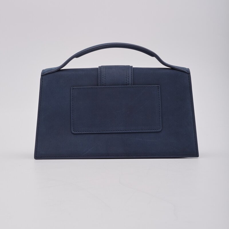 JACQUEMUS LE GRAND BAMBINO DARK NAVY LEATHER SHOULDER BAG