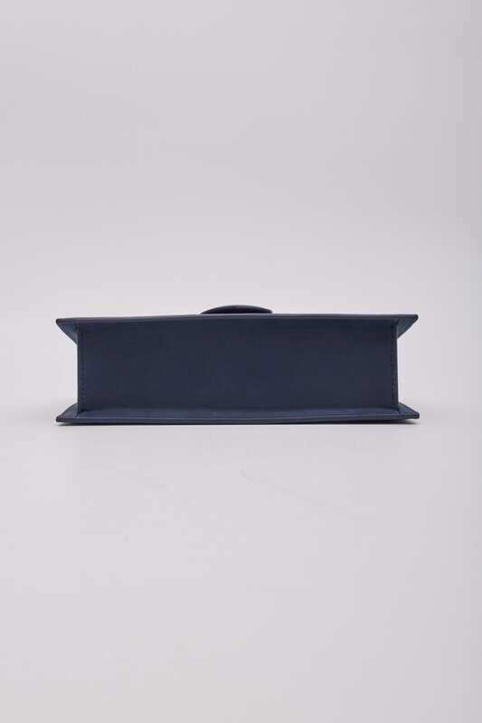 JACQUEMUS LE GRAND BAMBINO DARK NAVY LEATHER SHOULDER BAG