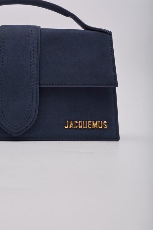 JACQUEMUS LE GRAND BAMBINO DARK NAVY LEATHER SHOULDER BAG