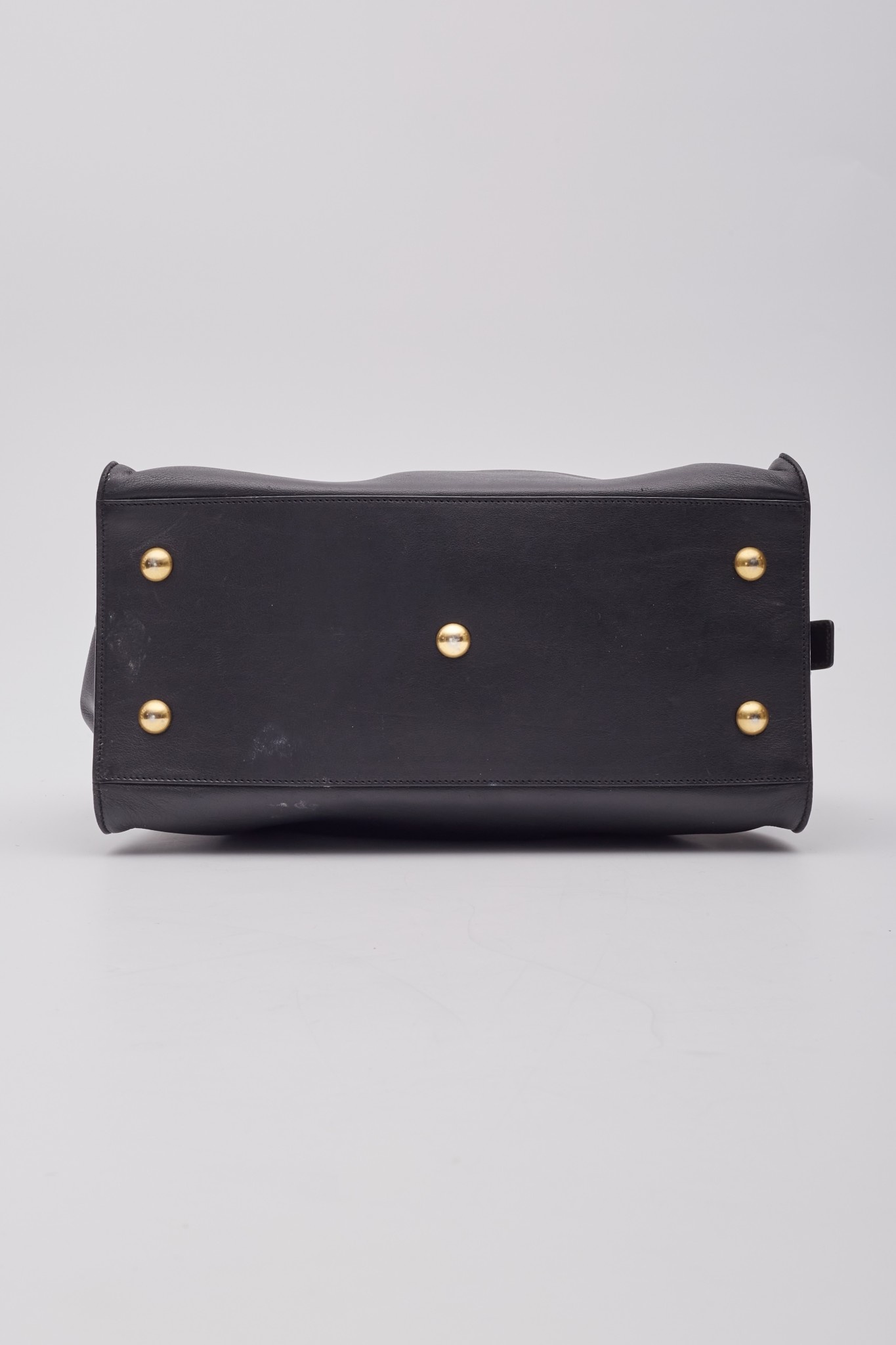 BLACK SMOOTH CALFSKIN LEATHER SMALL CABAS CLASSIC Y BAG CRTBLNCHSHP