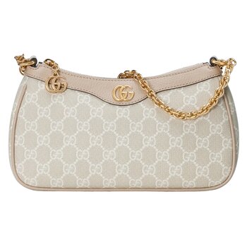 GUCCI GUCCI GG SUPREME OPHIDIA SHOULDER BAG SMALL BEIGE & WHITE $2570