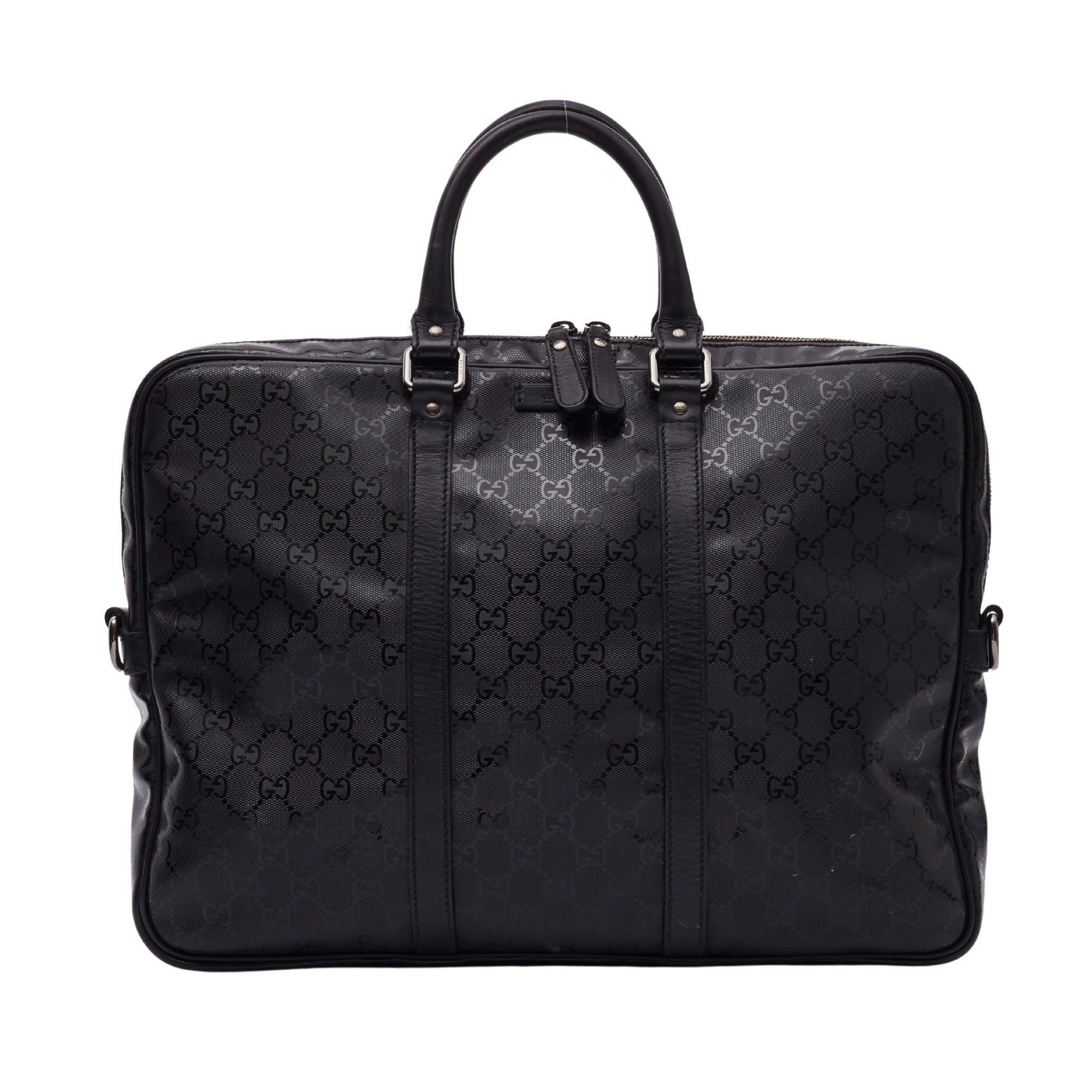 GUCCI GUCCI GG IMPRIME CANVAS BLACK BRIEFCASE LARGE