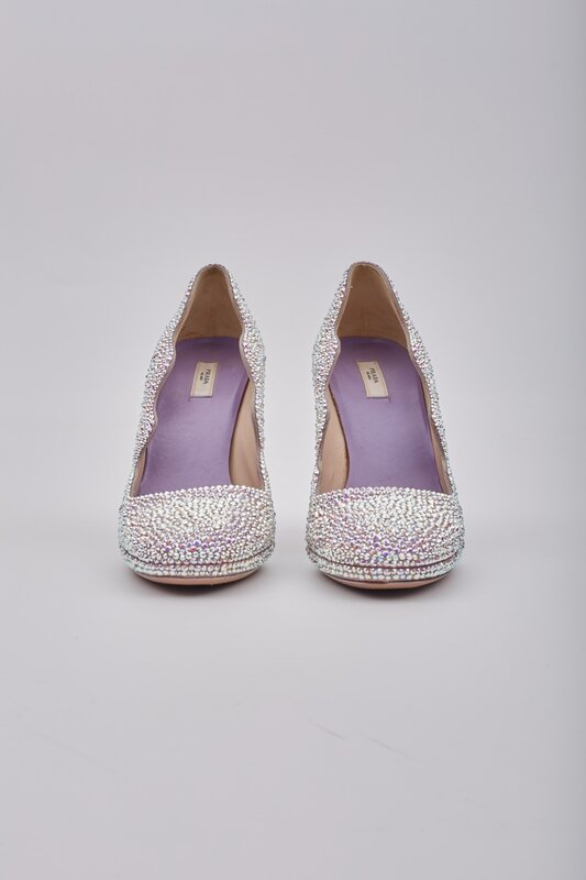 PRADA PRADA HIGH HEEL GLITTER PUMPS (EU 38.5)