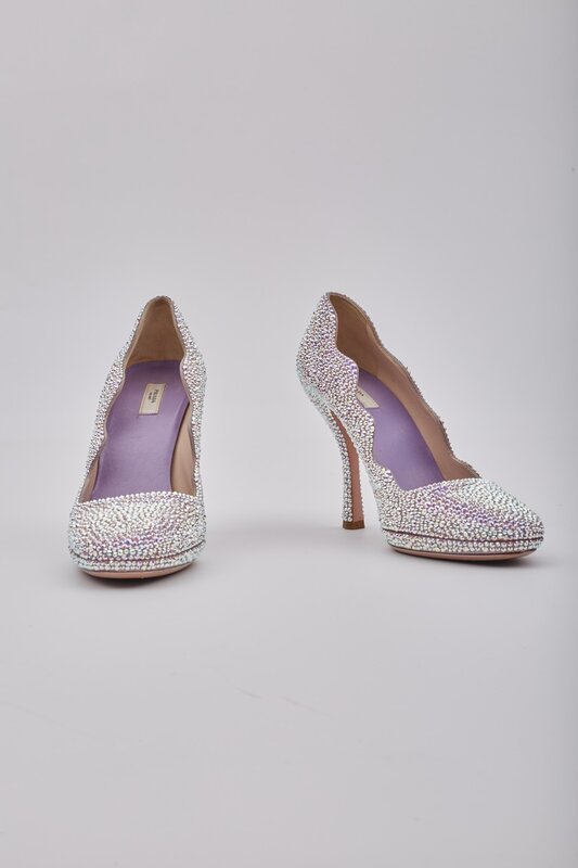 PRADA PRADA HIGH HEEL GLITTER PUMPS (EU 38.5)