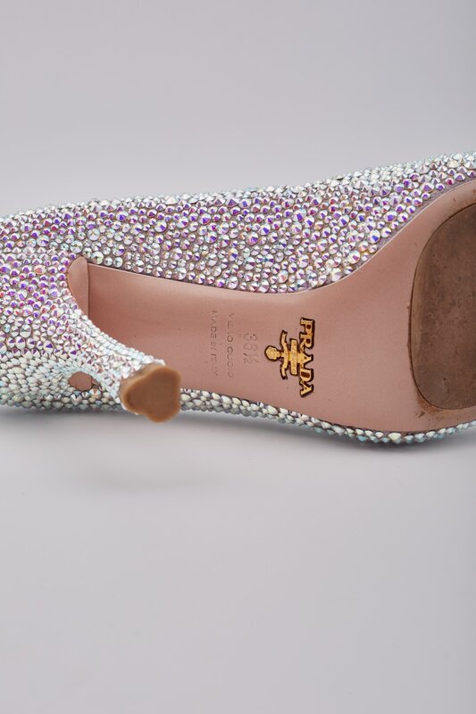 PRADA PRADA HIGH HEEL GLITTER PUMPS (EU 38.5)