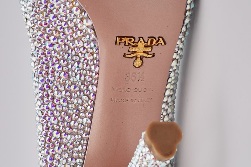PRADA PRADA HIGH HEEL GLITTER PUMPS (EU 38.5)