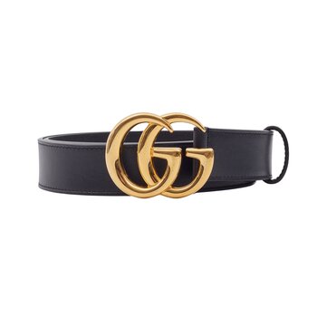 GUCCI GUCCI GG MARMONT BLACK LEATHER BELT (SIZE 80/32)