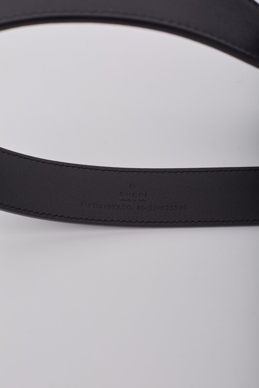 GUCCI GUCCI GG MARMONT BLACK LEATHER BELT (SIZE 80/32)