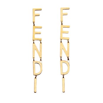 FENDI FENDI DROP FENDIGRAPHY EARRINGS GOLD