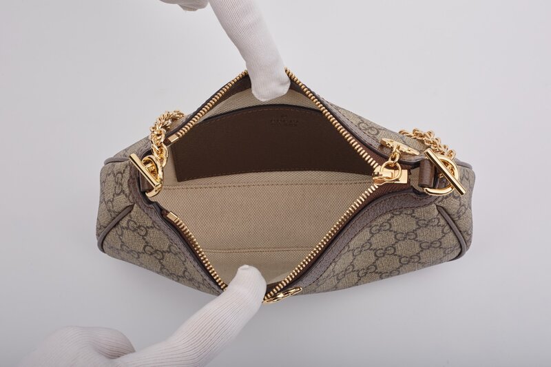 GUCCI GUCCI GG SUPREME OPHIDIA SHOULDER BAG SMALL EBONY