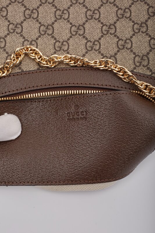 GUCCI GUCCI GG SUPREME OPHIDIA SHOULDER BAG SMALL EBONY