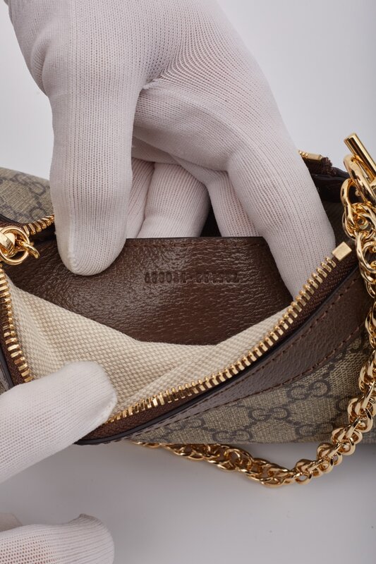 GUCCI GUCCI GG SUPREME OPHIDIA SHOULDER BAG SMALL EBONY