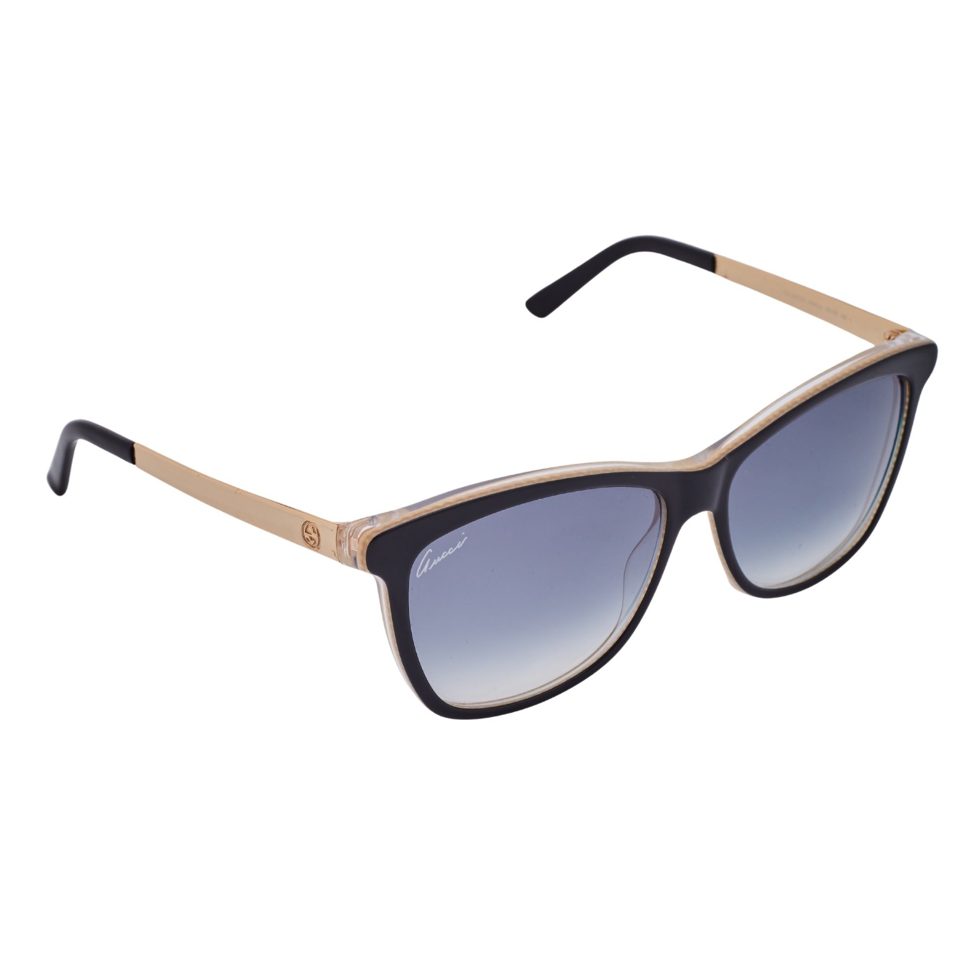 GUCCI GOLD AND BLACK FRAME SUNGLASSES GG 3675/S