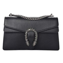 GUCCI GUCCI LEATHER BLACK CRYSTAL EMBELLISHED DIONYSUS BAG SMALL