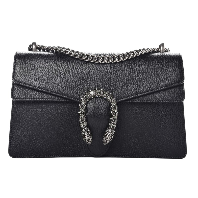 GUCCI GUCCI LEATHER BLACK CRYSTAL EMBELLISHED DIONYSUS BAG SMALL