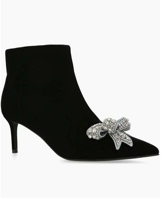 KURT GEIGER KURT GEIGER BELGRAVIA BOOTIE WITH CRYSTAL BOW (40.5) BLACK