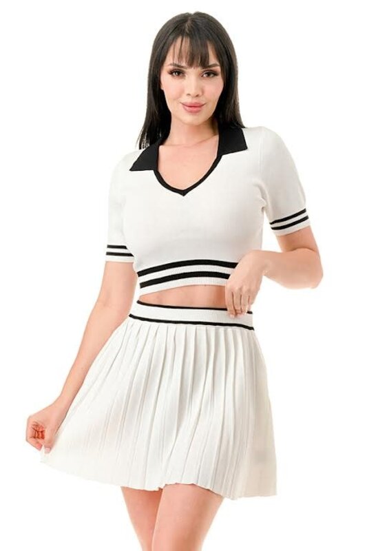 ZENDAYA TENNIS SET WHITE/BLACK L