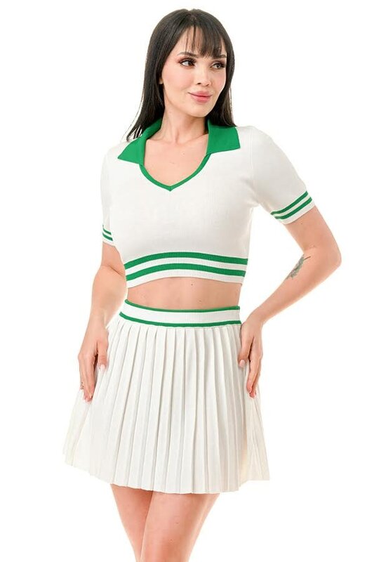 ZENDAYA TENNIS SET GREEN/WHITE M