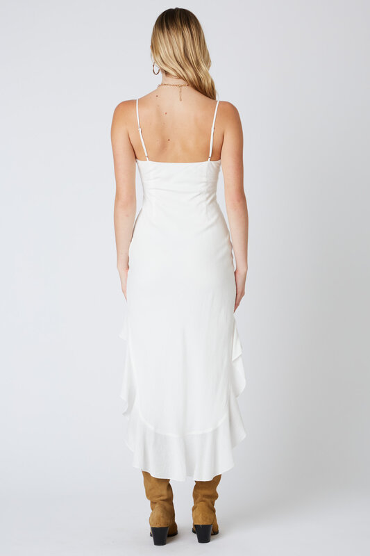 TAYLOR HIGH LOW DRESS WHITE L
