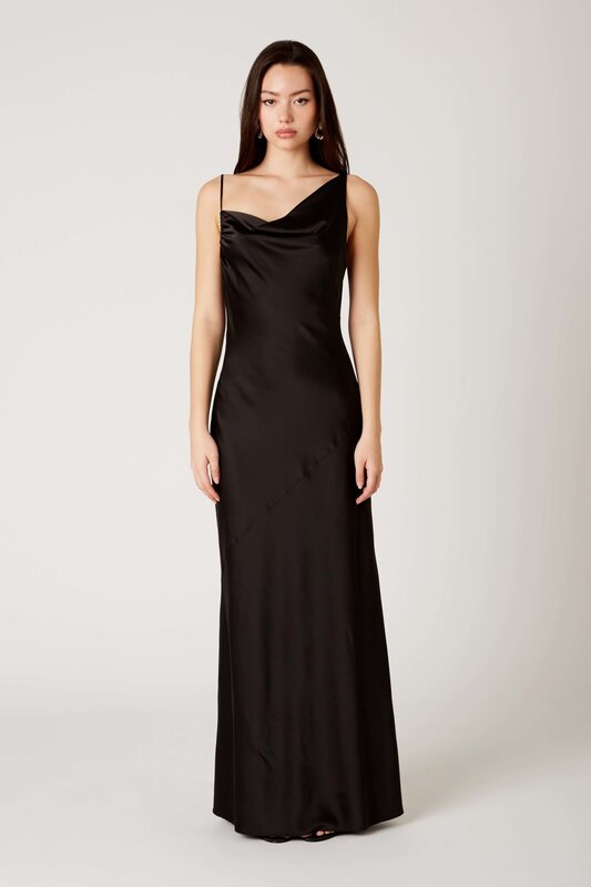APHRODITE SATIN GOWN BLACK L