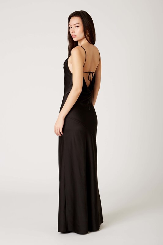 APHRODITE SATIN GOWN BLACK L