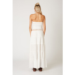 AURORA TIERED MAXI SKIRT WHITE L