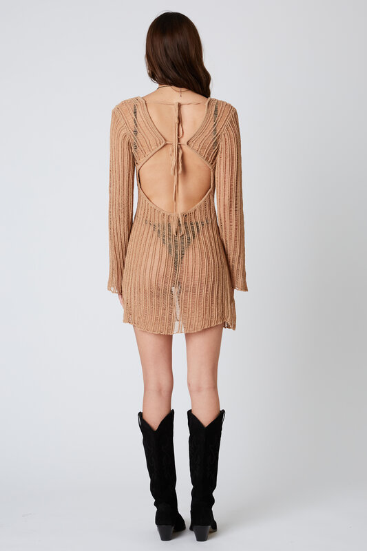 SIENNA KNIT SWEATER DRESS TOAST