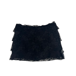 GRACE TIER LACE MINI SKIRT BLACK L