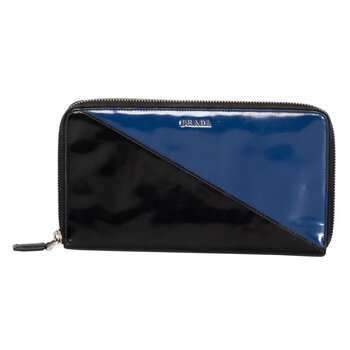 PRADA PRADA BI COLOR ZIP AROUND LONG WALLET