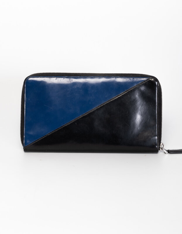 PRADA PRADA BI COLOR ZIP AROUND LONG WALLET