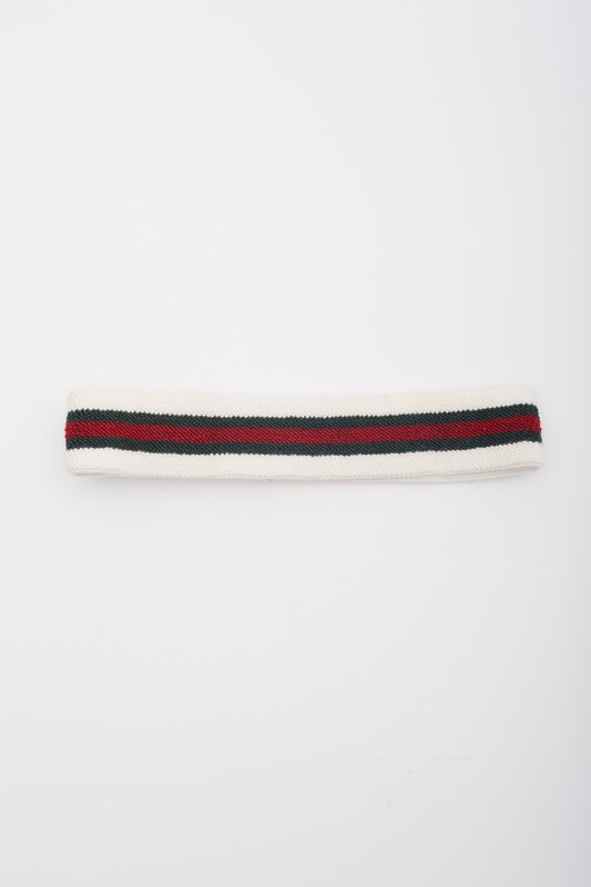 GUCCI CLASSIC WEB WHITE ELASTIC HEADBAND