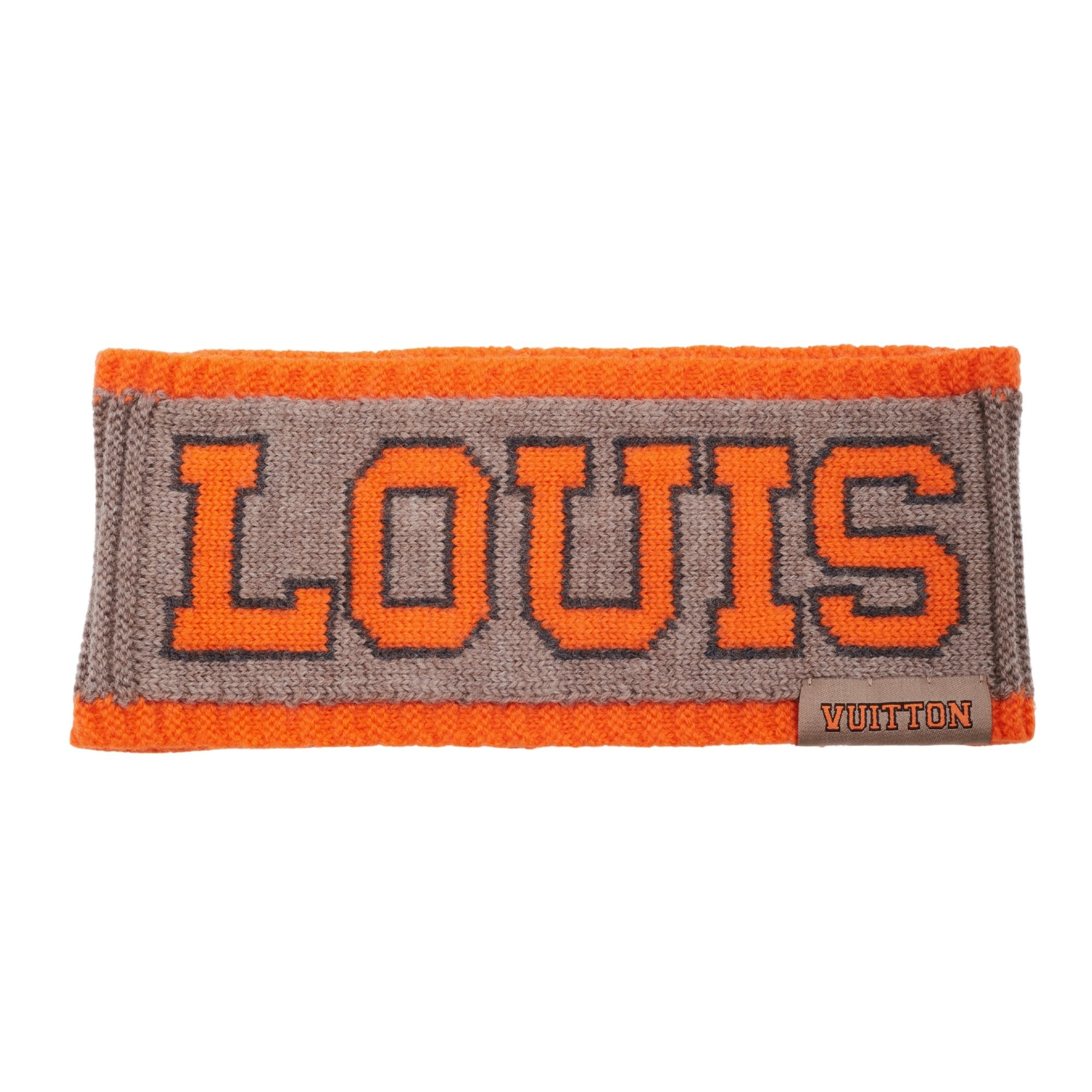 LOUIS VUITTON GREY ORANGE FLUO LOUIS HEADBAND