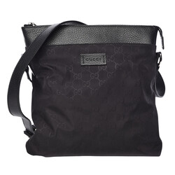 GUCCI GUCCI BLACK NYLON WITH LEATHER TRIM MESSENGER BAG