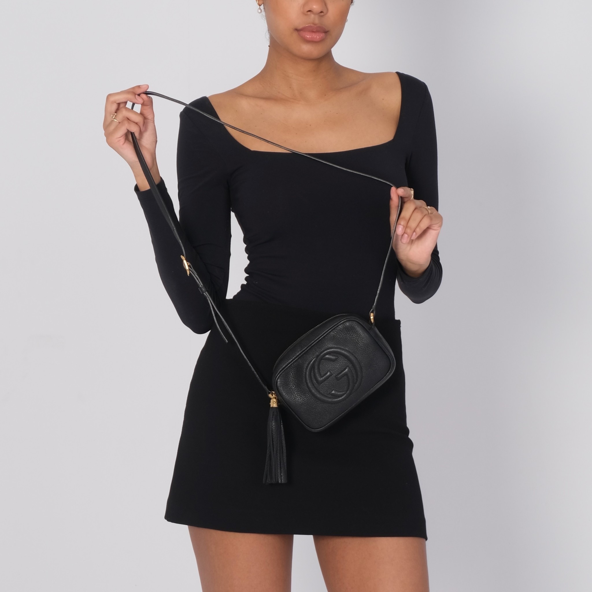 BLACK LEATHER SOHO DISCO CAMERA BAG MINI CRTBLNCHSHP