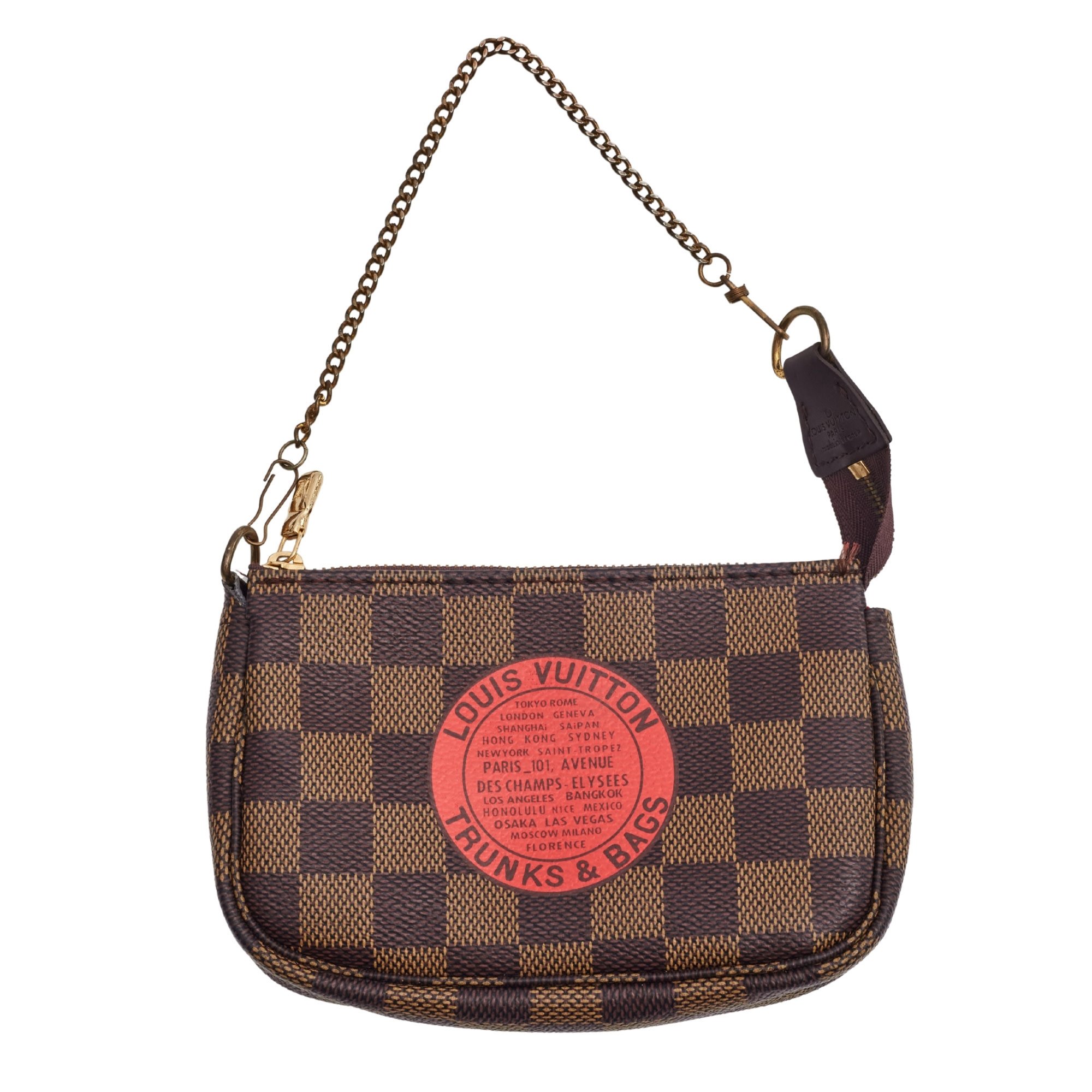 LOUIS VUITTON DAMIER EBENE TRUNKS & BAGS POCHETTE ACCESSOIRES MINI